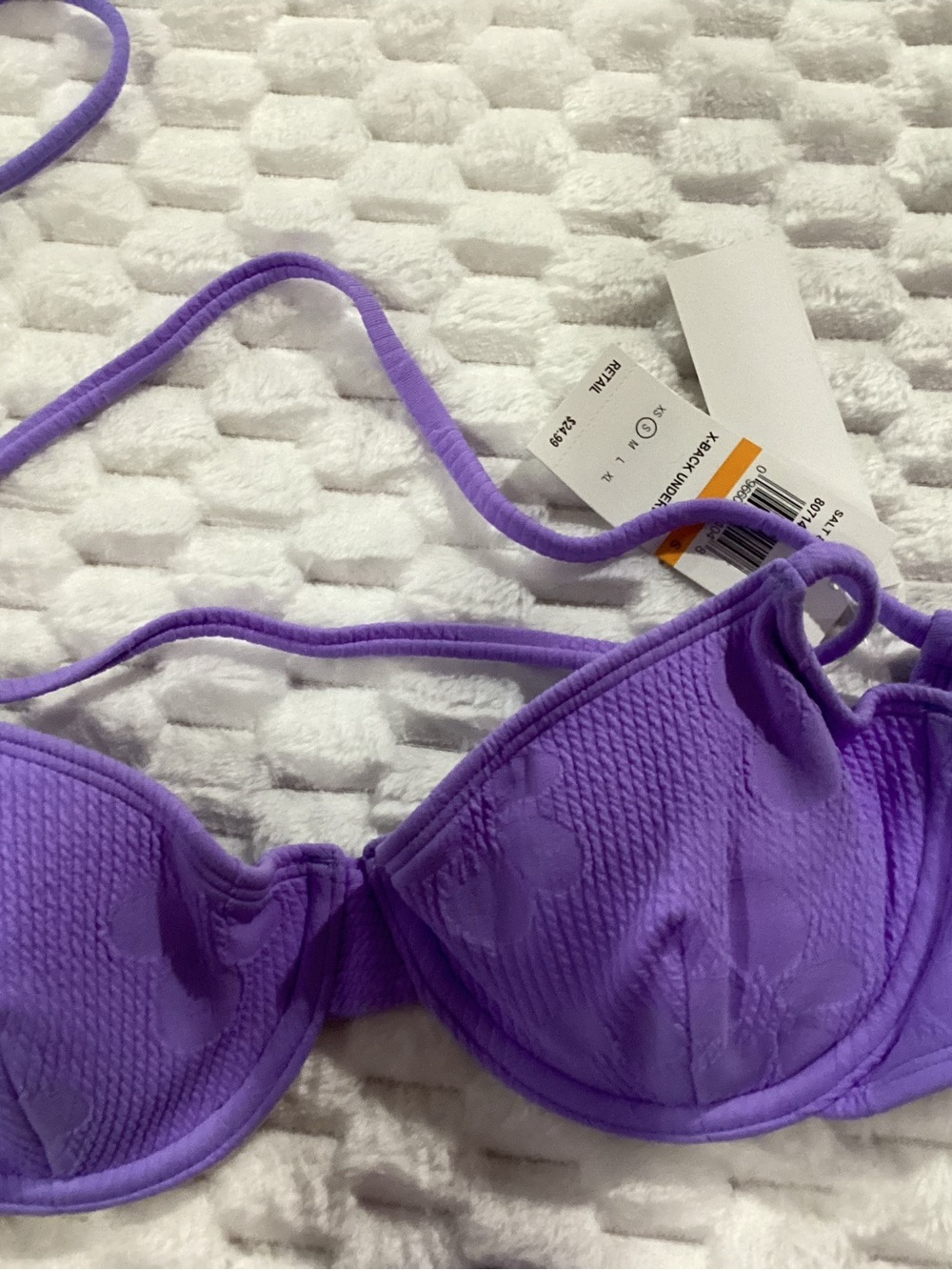iris Ribbed Violet Underwire Two-Piece Bikini Set - Picture 3 of 3